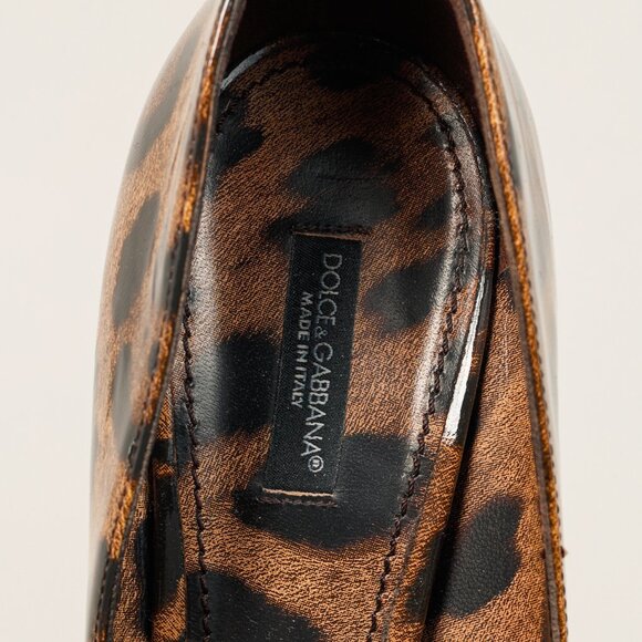 Dolce & Gabbana Brown Leopard Patent Leather Pumps - Picture 8 of 9